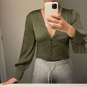 Princess Polly long sleeve silk top